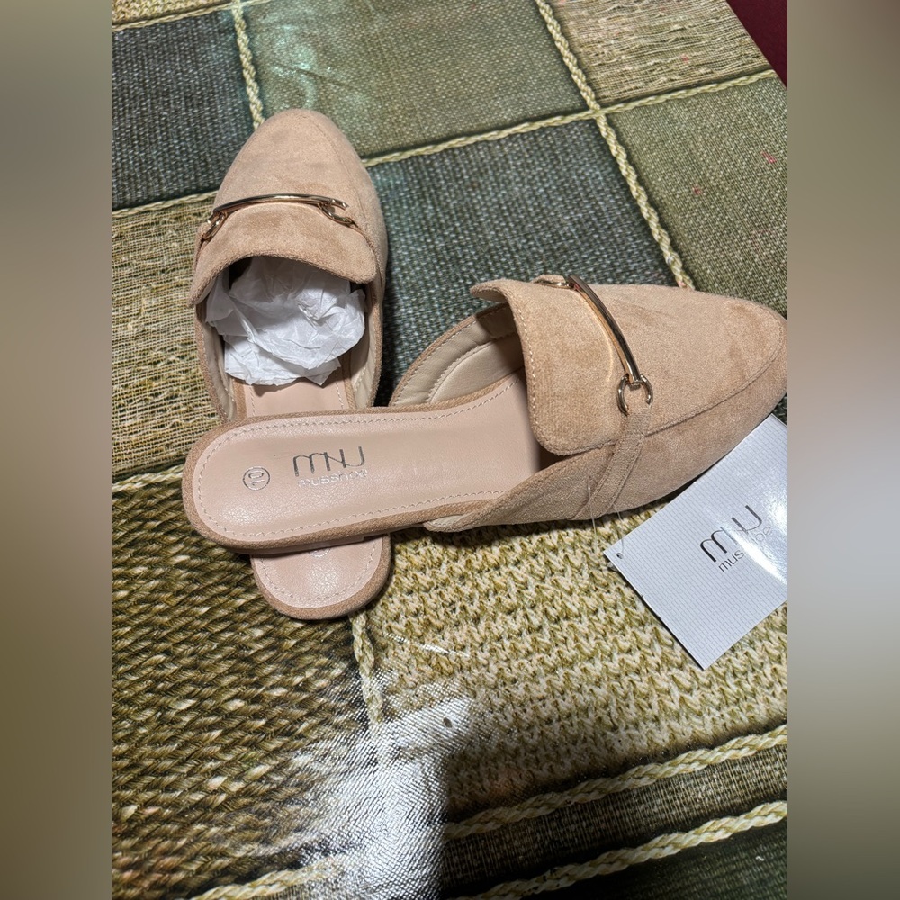Musshoe Beige Suede Slip-On Loafers - Picture 4 of 7